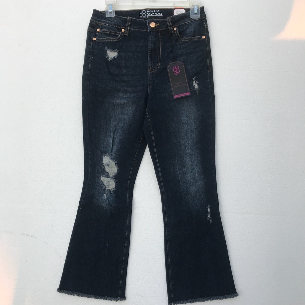 No Boundaries sz 9 highrise stretch crop flare NWT